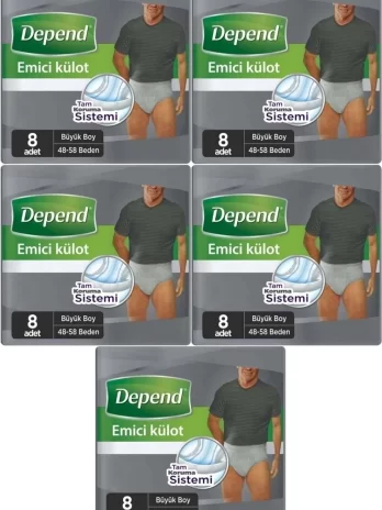 kampanya Depend Emici Külot Hasta Bezi Büyük Erkek 40 Adet (5pk*8)